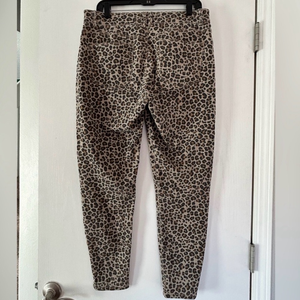 Knox Rose Size 14 Leopard Print High-Waist Skinny Pants - Taupe, Black & Brown - Picture 4 of 7